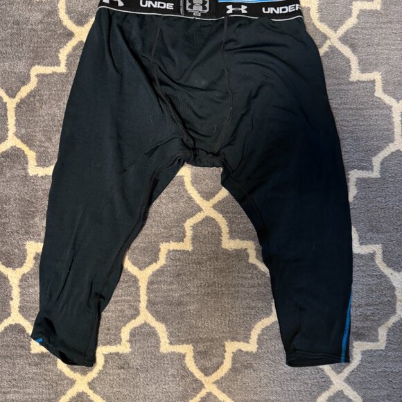 $75 Under Armore 2/3 Base 2.0 layer leggings Mens Black Medium - Picture 4 of 4